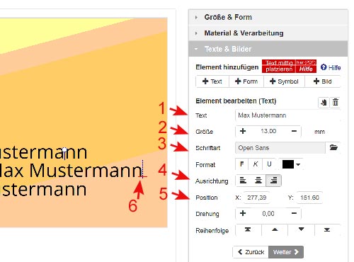 Text eingeben und gestalten
