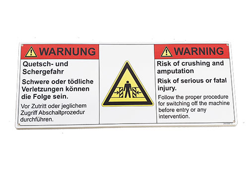 Warnschild für Maschineninbetriebnahme, PVC mit Digitaldruck
