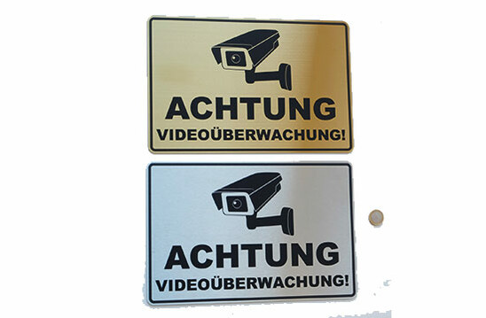 Hinweisschild Edelstahl mit Laserbeschriftung