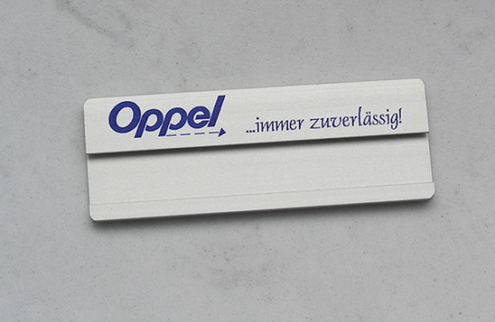 Namensschild Aluprofil 1, Alu silber matt 75x25 mm Namensschild Aluprofil 1, Alu silber matt 75x25 mm