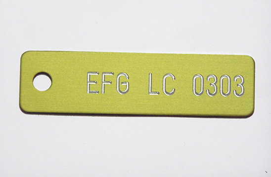 Anlagenkennzeichnung Alu gold, 50x15x1,0mm