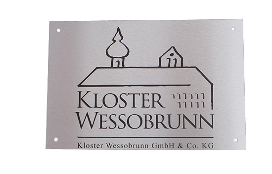 Schild Edelstahl geschliffen Schild Edelstahl geschliffen