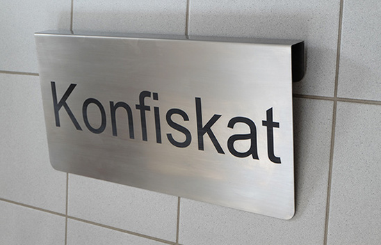 Schild Edelstahl zum einhängen Schild Edelstahl zum einhängen