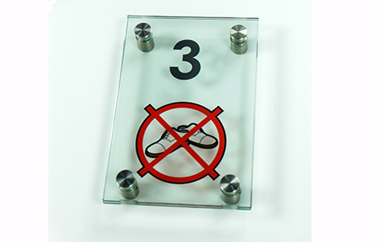 Türschild aus Glas mit Druck Türschild aus Glas mit Druck