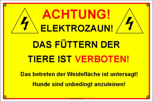 Achtung Elektrozaun