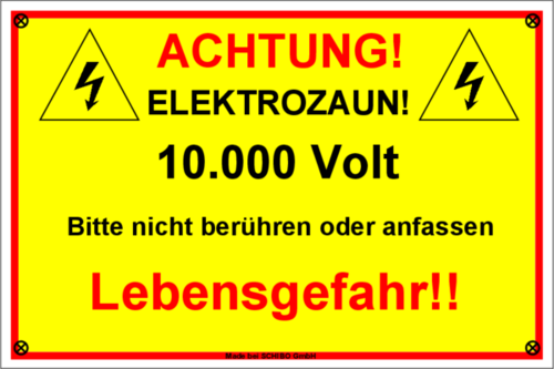 Achtung Elektrozaun klein 2