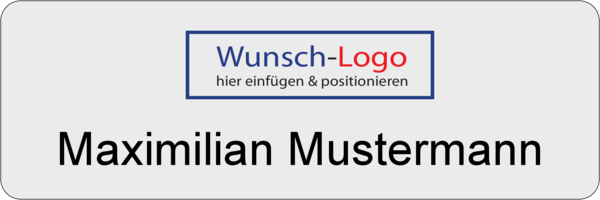 Namensschild Alugrav 60x20 mm Logo und Name gedruckt
