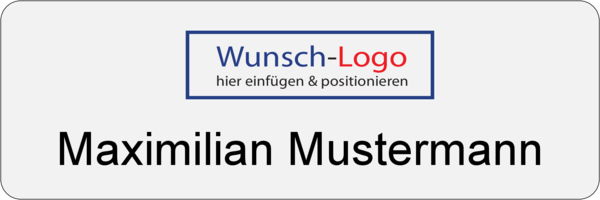 Namensschild Alugrav 60x20 mm Logo und Name gedruckt