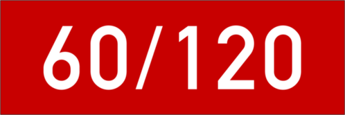 Brandschutzkennzeichen 60x20x0,8mm, rot-weiss mit Kleber