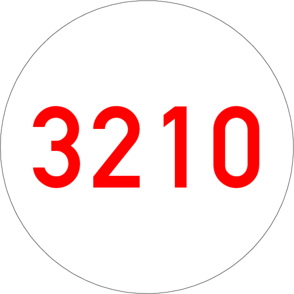 Brandmelderonde 40 mm weiss-rot, Nummer, ohne Kleber