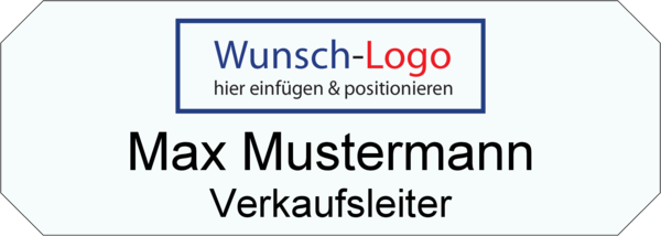 Namensschild DigiAcryl mit Logo und Namensdruck 2-zeilig