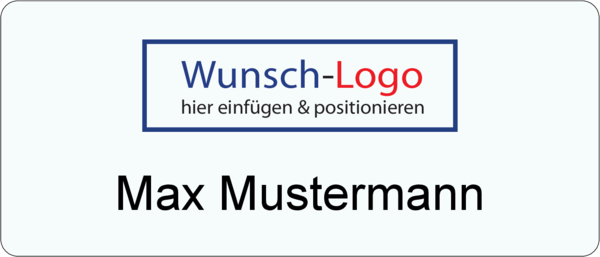 Namensschild DigiAcryl mit Logo und Namensdruck 1-zeilig