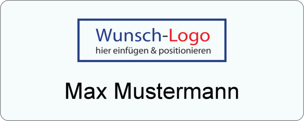 Namensschild DigiAcryl mit Logo und Namensdruck 1-zeilig