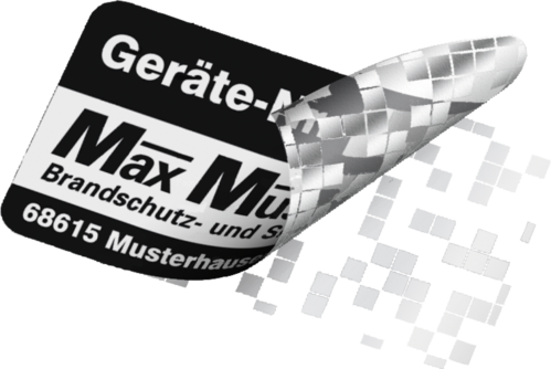 Inventaretiketten schwarz/silber, Sicherheitsfolie, 60x30 mm, 100 Stück/Rolle