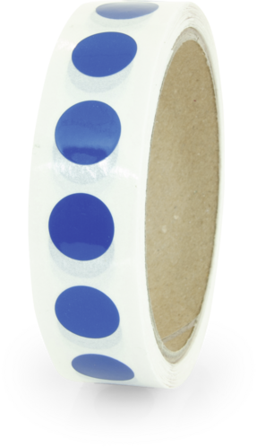 Markierungspunkte blanko, Polypropylenfolie, blau, Ø 15 mm, 500 Stück/Rolle