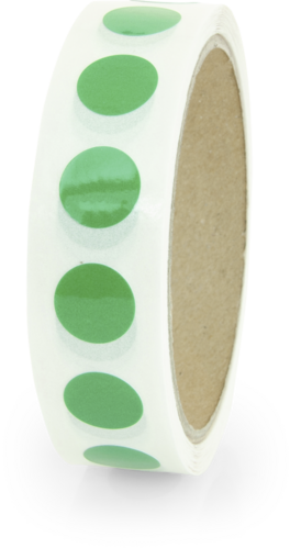 Markierungspunkte blanko, Polypropylenfolie, grün, Ø 15 mm, 500 Stück/Rolle