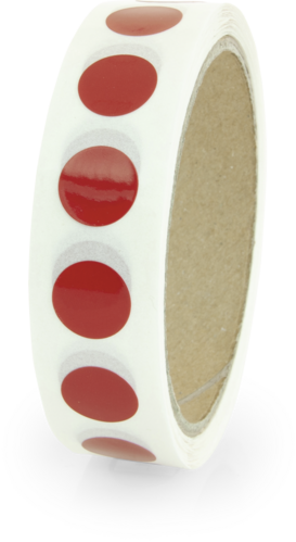 Markierungspunkte blanko, Polypropylenfolie, rot, Ø 15 mm, 500 Stück/Rolle