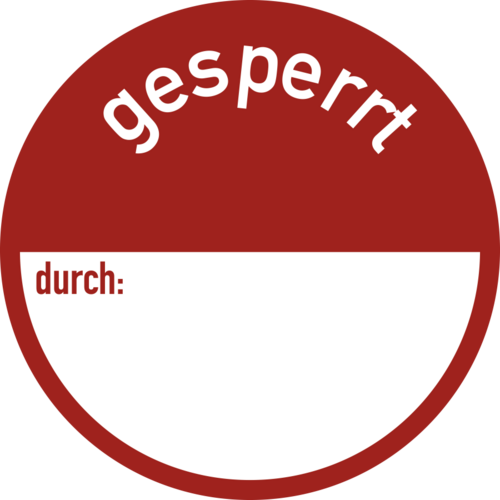 gesperrt durch:, Papier, Ø 50 mm, 500 Stück /Rolle