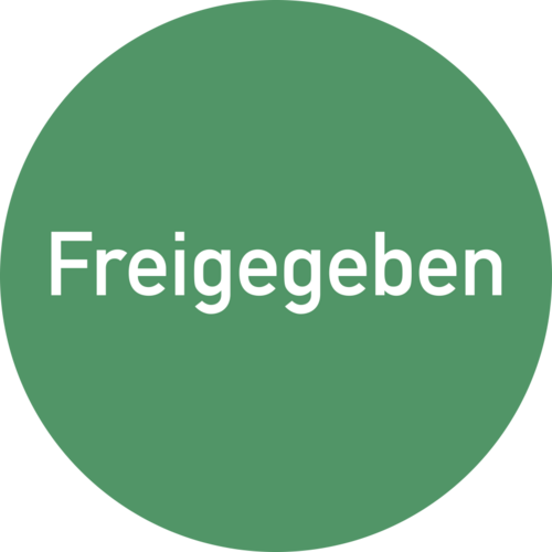 Freigegeben, Folie, wiederablösbar, Ø 35 mm, 500 Stück/Rolle