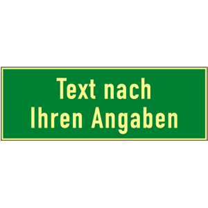 Rettungszeichen-Text u./o. Symbol nach Angabe, Folie, nachl., 160-mcd, 297x105mm