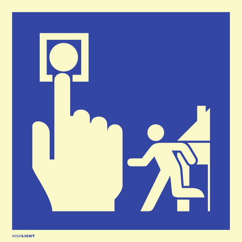 Hausalarm Evakuierung, Folie, langnachleuchtend, 160-mcd, 200x200 mm