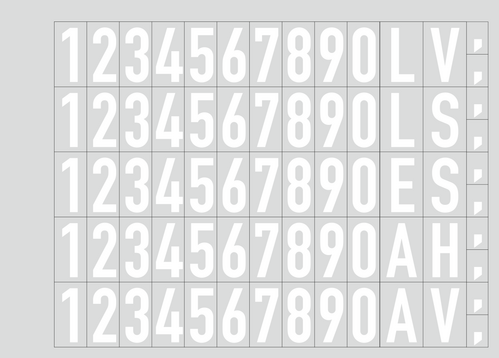 Selbstklebende Folienziffern und -buchstaben, weiß, 25 mm SH, 70 Stück/Bogen
