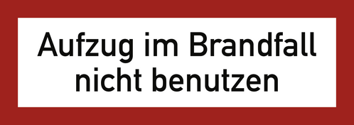 Aufzug im Brandfall nicht benutzen, Alu, 148x52 mm