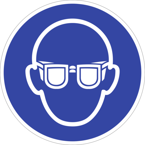 Augenschutz benutzen ISO 7010, Alu, Ø 400 mm