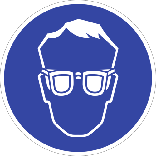 Augenschutz benutzen, Alu, Ø 100 mm