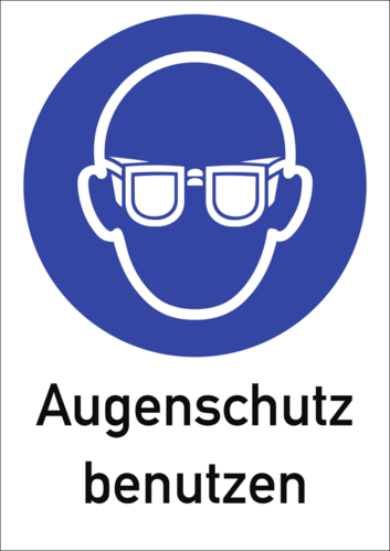 Augenschutz benutzen ISO 7010, Kombischild, Folie, 131x185 mm