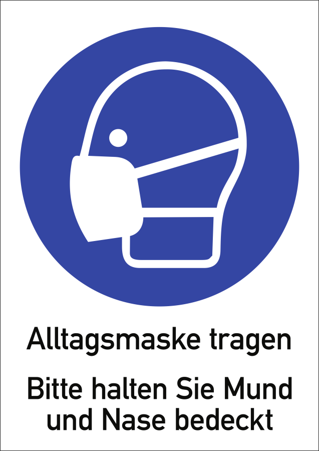 Alltagsmaske tragen, Kombischild, Folie, 210x297 mm