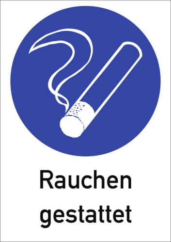 Rauchen gestattet, Kombischild, Alu, 210x297 mm