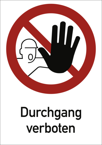 Durchgang verboten, Kombischild, Alu, 262x371 mm