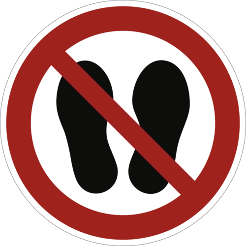 Betreten der Fläche verboten ISO 7010, Alu, Ø 200 mm