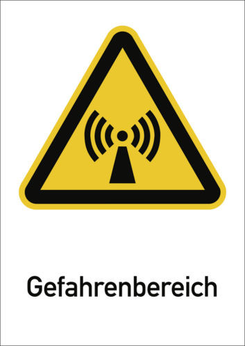 Gefahrenbereich ISO 7010, Kombischild, Kunststoff, 210x297 mm