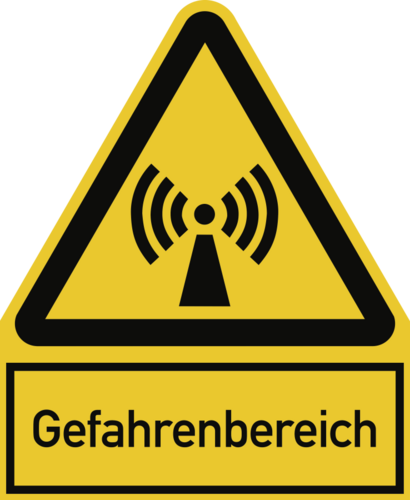 Gefahrenbereich ISO 7010, Kombischild, Alu, 200x244 mm