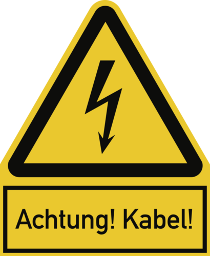 Achtung! Kabel!, Kombischild, Kunststoff, 200x244 mm