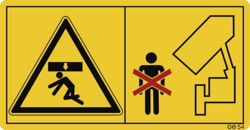 Aufenthalt im Abkippbereich bei angehobener ..., Folie, 116x60 mm, 2 Stück/Bogen