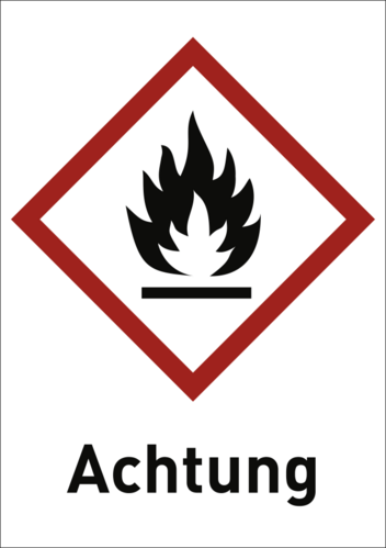 Entzündbar (GHS 02) Achtung, Folie, 37x52 mm, 500 Stück/Rolle