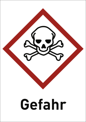 Akute Toxizität (GHS 06) Gefahr, Folie, 26x37 mm, 500 Stück/Rolle