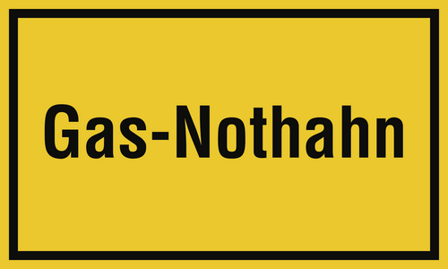 Gas-Nothahn, Kunststoff, 250x150 mm