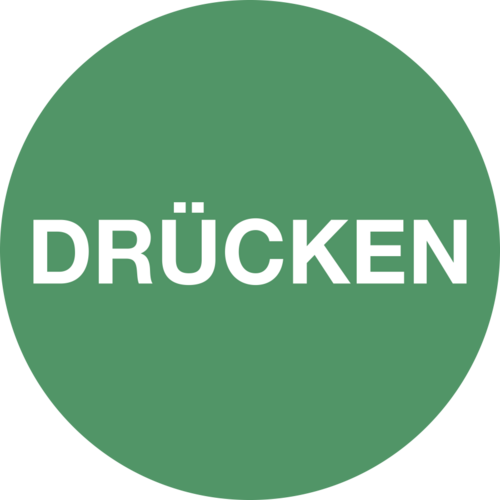 Piktogramm Drücken, Folie, Ø 50 mm
