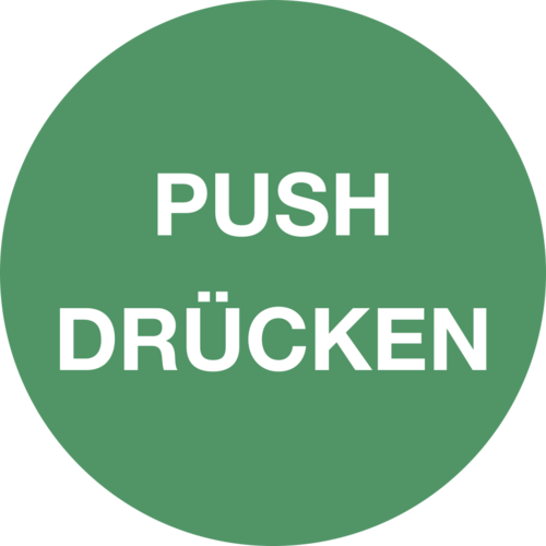 Piktogramm Push/Drücken, Folie, Ø 100 mm