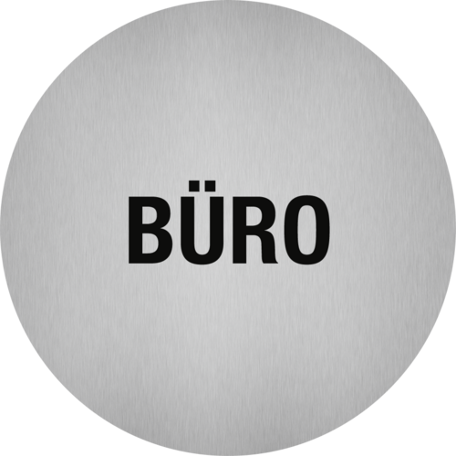 Piktogramm Büro, Edelstahl, selbstklebend, Ø 50 mm