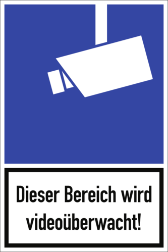 Dieser Bereich wird videoüberwacht!, Kombischild, Alu, 180x270 mm