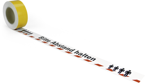 Bodenmarkierungsband WT-5229 "Bitte Abstand halten", Polyester, 50 mm x 16 m
