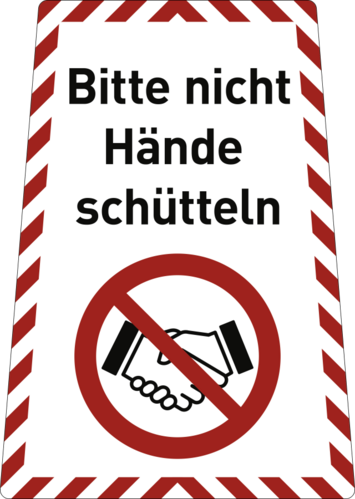 Bitte nicht Hände schütteln, Kombischild, Folie 199x280 mm