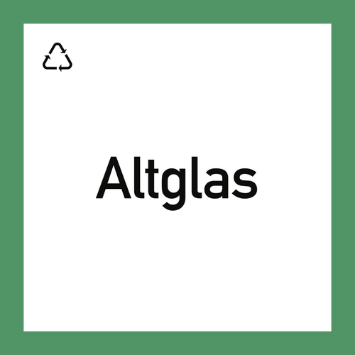 Wertstoffkennzeichnung "Altglas", Kunststoff, 300x300 mm