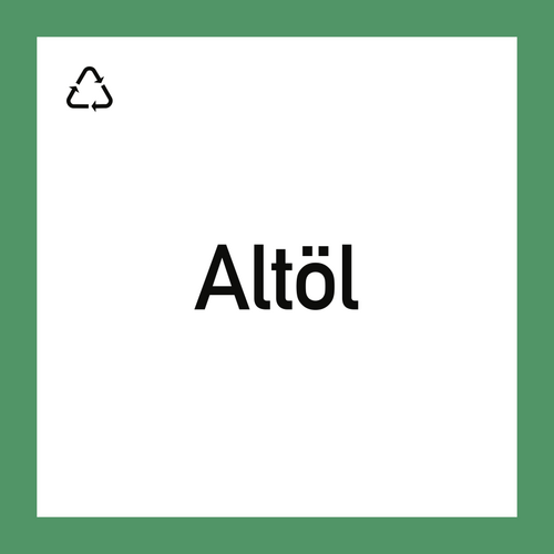 Wertstoffkennzeichnung "Altöl", Folie, 300x300 mm