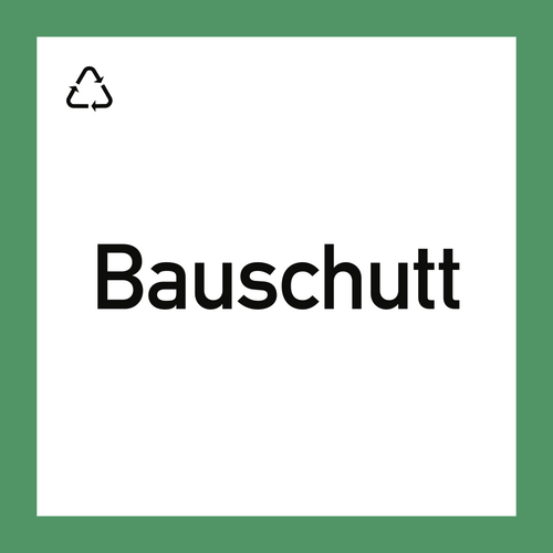 Wertstoffkennzeichnung "Bauschutt", Kunststoff, 300x300 mm